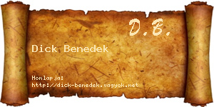 Dick Benedek névjegykártya